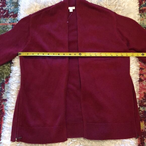NWOT J Jill maroon cardigan zipper sides L - Picture 11 of 16